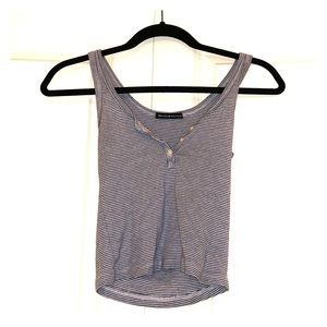 Brandy Melville Blue and White Striped Tank Top